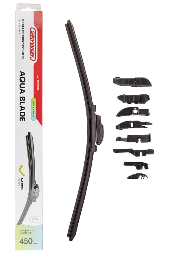 Щетка ст/очист. бескаркасная SKYWAY СТАНДАРТ 9 адаптеров 45см/18