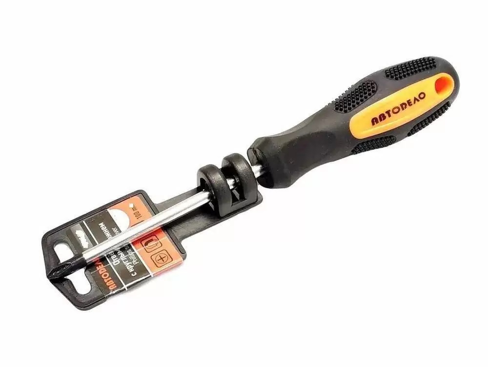 Отвертка крестовая Ph1х100мм CrV АвтоДело антискользящая 2-комп.рукоятка 30610